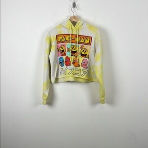 Pac-Man Retro Crop Long Sleeve Graphic Pullover Casual Sweatshirt Hoodie Top
